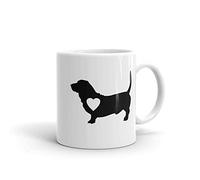 Taza de amor de perro con forma de corazón Basset Love Dog Mom Mug Dog Dad Mug Dog Mama Funny Dog Gift Funny Dog Mug Cute Dog Mug Gift Idea