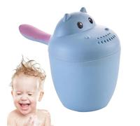 Taza de baño para bebé, taza de enjuague de hipopótamo, cubo de enjuague de champú para niños, enjuague de baño para bebés que protege los ojos durante el baño, ideal para una experiencia de baño