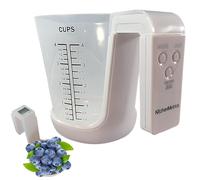 Taza de báscula digital: calculadora inteligente de peso y volumen, recipiente medidor con pantalla táctil | exacto de evaluación de ingredientes para el seguimiento dietético de mezclas de be