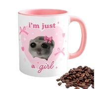 Taza de Bowtie de cerámica - Taza temática de hámster de 350 ml, diseño divertido único, acabado esmerilado liso, Irresistible Sadness CompanionHandle | Café hilarante para las sonrisas matutinas Ama