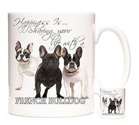 Taza de Bulldog Francés, Happiness is Sharing Your Life with a French Bulldog.