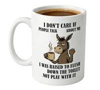 Taza de burro, divertida taza de cerámica, taza de café con texto en alemán "Mir ist egal was andere über mich, Irronic Geschenk für Morgenmuffel