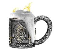 Taza de caballero medieval - Taza cruzada de acero inoxidable | Taza de café o jarra de cerveza de los Caballeros Templarios, jarra decorativa de 450ml para fanáticos medievales, taza versátil para be