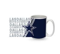 Taza de caf de cer mica blanca de 15 oz de los Dallas Cowboys de la NFL de Rico Industries para fan ticos de la NFL