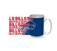 Taza de caf de cer mica blanca de 15 oz de Rico Industries NFL Football Buffalo Bills para fan ticos de la NFL