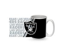 Taza de caf de cer mica blanca de 15 oz de Rico Industries NFL Football Las Vegas Raiders para fan ticos de la NFL