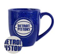 Taza de caf de cer mica moteada grabada a l ser con el color del equipo de la NBA de Rico Industries, Detroit Pistons Primary, de 16 oz