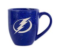 Taza de caf de cer mica moteada grabada a l ser con el color del equipo de Rico Industries, NHL Hockey Tampa Bay Lightning, azul real, 16 oz