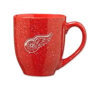 Taza de caf de cer mica moteada grabada con l ser de los Detroit Red Wings, color rojo, de Rico Industries, de hockey de la NHL, de 16 oz