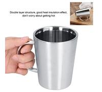 Taza de café 350ml acero inoxidable aislamiento térmico de doble capa metal aislado con mango durable al aire libre rv cerveza agua familiar cámping