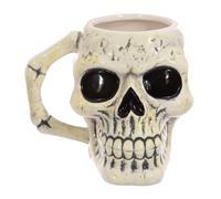 Taza De Café 3D Calavera Pukator Gótica Halloween Cerámica Porcelana Blanca