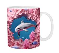 Taza de café 3D, lindas tazas, tazas de café de cerámica con diseño de plana 3D | Tazas de café novedosas taza de café de cerámica de 11 oz para los amantes del café con leche y té