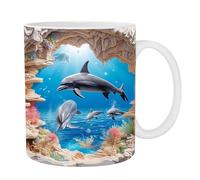 Taza de café 3D plana pintada en 3D tazas lindas tazas de café de cerámica, novedoso, 325 ml, para los amantes del café, leche y té, tazas de cerámica para hombres y mujeres