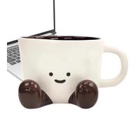 taza de café - Adorable vaso de cocina para el hogar, 3.8 x 2.8 x 1.38 pulgadas, taza de café divertida de cerámica con mango ergonómico, recipiente versátil para agua con leche, cacao caliente