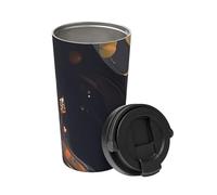 Taza de café aislada de tamaño medio oscuro. Elegante termo de 500 ml que mantiene las bebidas calientes durante horas, perfecto para café, té y mucho más.