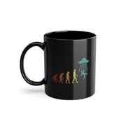 Taza de café Alien Evolution con teórico de la conspiración alienígena | Ufo Conspiracy Alien Taza Negro (03470C)