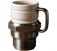 Taza de café automotriz con diseño de componentes de chispa, forro interior de acero inoxidable para mantenimiento de temperatura y construcción de resina para un rendimiento duradero