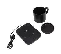 Taza de café Calentador eléctrico Inteligente 55 ℃ Temperatura Constante USB Calentador de Bebidas alimentadas con Taza de cerámica para el Escritorio Use el hogar Use ABS (Negro)