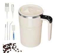 Taza De Café Con Agitación Automática | 400ml Recargable Con Pantalla De Temperatura,Tapa Mezcladora Portátil,Para Viajes Vacaciones Oficina Escuela Apartamento Bebidas de Chocolate Caliente y Leche