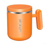 Taza de café con agitación automática de acero inoxidable 304, 11 x 9 cm, taza de mezcla eléctrica con tapa, construcción de grado alimenticio, para uso en casa, oficina, viajes (naranja)