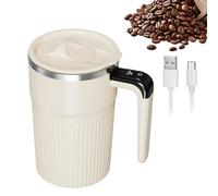 Taza de café con agitación automática, recargable de 400 ml, taza de café eléctrica portátil, para viajes, vacaciones, oficina, escuela, apartamento, chocolate caliente, bebidas de leche