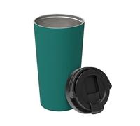 Taza de café con aislamiento de color verde oscuro. Elegante termo de 500 ml que mantiene las bebidas calientes durante horas, perfecto para café, té y mucho más.