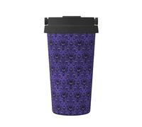 Taza de café con aislamiento de viaje con impresión de mansión encantada, termo aislado al vacío de doble pared para frío y caliente, 16 onzas, compatible con oficina, escuela, fiesta, camping