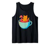 Taza de café con diseño de flamenco, diseño de gato Camiseta sin Mangas