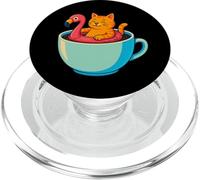 Taza de café con diseño de flamenco, diseño de gato PopSockets PopGrip para MagSafe