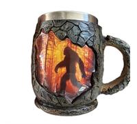Taza de café con diseño de fuego forestal, diseño vintage en 3D para exteriores, para camping, cocina, amantes de la naturaleza, montañas, senderismo, camping, amantes