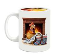 Taza de café con diseño de gallinas, diseño de pollito, taza de café de Navidad de cerámica, para hombres, adolescentes, niños, , madre, dama, cocina, vacaciones, granja, bar