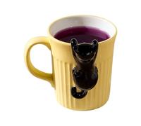 Taza de café con diseño de gato, mango cómodo de cerámica, divertida decoración de escritorio, taza de té de gato, lindas tazas para mujer, para el hogar, dormitorio, sala de estar, cocina
