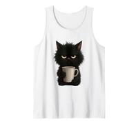 Taza de café con diseño de Gato Negro gruñón Camiseta sin Mangas