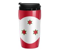 Taza de café con diseño de la bandera de Burundi, divertida taza de viaje a prueba de fugas con tapa, 250 350 ml