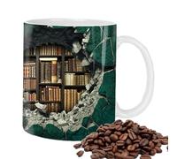 Taza de café con diseño de libro, literaria, artística, impresa, estilo decorativo, taza de té de cerámica para lectores, autores, estudiantes, hogar, oficina, escritorio, biblioteca, área de estudio