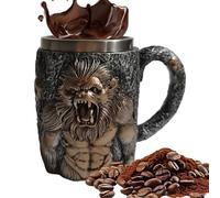Taza de café con diseño de mono rabioso para hombres | 400ml taza de resina mono divertido para bar y casa, viaje para café | Para acampar senderismo picnic fuego de campo agua casa juego fiesta