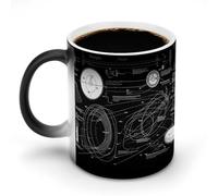 Taza de café con estampado de física, taza que cambia de color, divertida taza de café, taza de café de cerámica, tazas de café novedosas, taza que cambia de temperatura, taza de cerámica, tazas diver