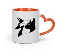 Taza de café con estilo Antiguo Egipto Dioses egipcios Anubis Horus Bastet （11oz/320ml） Regalo divertido para amantes del café, mejores amigos del trabajo, compañeros de trabajo y amigos Naranja