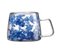 Taza de café con flores - Taza seca de 200 ml capacity Flower Coffee Mugs Cup | Double Wall Insulation Glass Coffee Mugg, flores para lata, café, capuchino