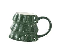 Taza de café con forma de árbol de Navidad con asa, taza creativa de dibujos animados para beber leche