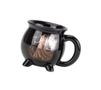 Taza de café con forma de caldero de bruja con temática de Halloween, taza contenedora de bebidas de resina, regalo creativo para té, amantes de la leche caliente, tazas de brujas para bebidas