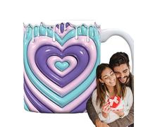 Taza De Café Con Forma De Corazón 3D - Construcción De De 400 Ml, Motivo Temático De San Valentín, Taza Decorativa Para Bebidas Calientes, Diseño Apto Para Café Con Leche Y Cacao | Para Compartir