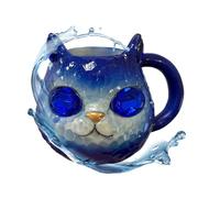 Taza de café con forma de gato, lindas tazas de té con gemas de resina en forma de gatito, botella de agua mineral hecha a mano de resina para decoración del hogar para sala de estar, cocina diaria