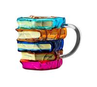 Taza De Café Con Forma De Libro,350ml Vidrio de Colores con Forma de Libro para Decoración del Hogar | Tazas de Café para Camping | Para Picnic Aire Libre Fogata Té Senderismo Hogar Acampada Fiesta Wh