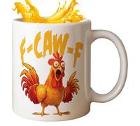 Taza De Café Con Gallo Divertido | 355 ml Taza de Café Graciosa de Gallo de Cerámica - Para Leche - para Té Leche Agua Helada Bebidas Calientes y Frías Familia Amigos Amantes de las Gallinas