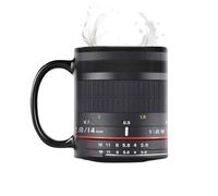 Taza de café con lente de cámara: 9,5 x 9,5 x 8 cm, tazas de cerámica para cámara de escritorio, de café divertida para mujeres y hombres, taz a de té, Navidad, cumpleaños, tazas de fotografía gen