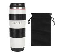 Taza de café con lente de cámara, taza de café de viaje, taza de lente de cámara de acero inoxidable con tapa, regalos geniales para fotógrafos, hombres y mujeres (blanco)