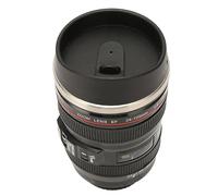 Taza de café con Lente de Cámara, Taza de Viaje de Fotógrafo de Acero Inoxidable con Tapa para Hombres y Mujeres, Forro Interior Cumpleaños, Navidad (Black)