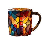 Taza De Café Con Libro - Vasos Estéticos De Acero Inoxidable De Resina Para Amantes De La Literatura Vintage, De Biblioteca Apilada En 3D | Taza De Agua Creativa Con Asa Para Colección De Estudio