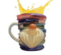 Taza de café con libros de pintura en 3D, tazas de café, botella de agua de resina colorida, decoración del hogar para amantes de la literatura, lectores, escritores, bibliotecarios